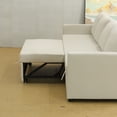 thumbnail image 7 of Modular Sectional Sleeper Sofa with Pull Out Bed, Chenille L Shaped Couch with Storage Seats, Convertible Sectional Couches, 7 of 7