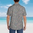 thumbnail image 6 of Daiia Black And White Houndstooth Hawaiian Shirt for Men Gentle Cotton Regular Short Sleeve Casual-X-Large, 6 of 9