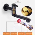 thumbnail image 3 of Wall-Mounted Black Cold Water Faucet Washing Machine Mop Pool Garden Taps (31cm), 3 of 5