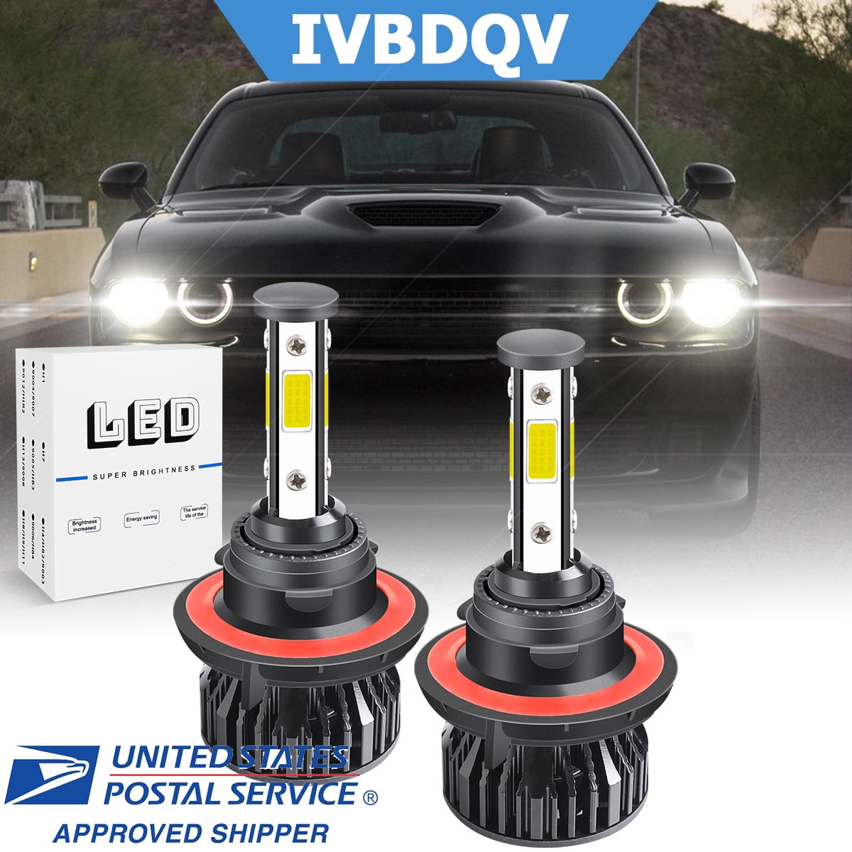 LED Headlight H13 High/Low Beam Bulbs For Jeep Wrangler 20072020 Led