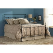 Winslow Metal Headboard and Footboard Bed Panels with Castings and Straight Top Rails, Mahogany Gold Finish, Twin