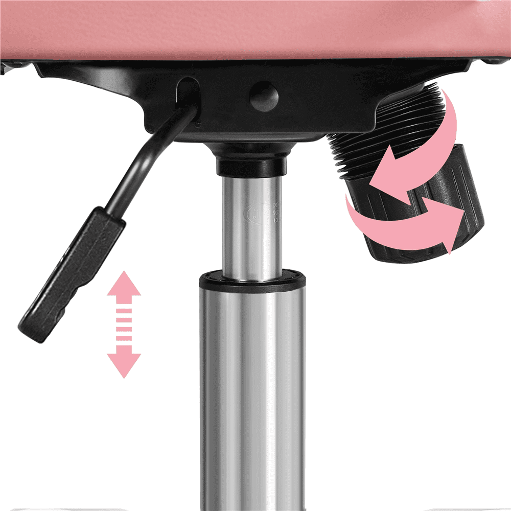 Yaheetech Mid-Back PU Leather Adjustable Office Chair with Arms, Pink