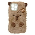 thumbnail image 1 of iPhone Capybara Fuzzy Case Plush Soft and Lightweight Protective and Fashionable with Keychain, 1 of 8