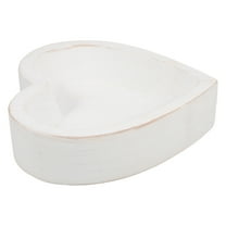 UPKOCH Heart Shaped Plate for Fruit Holder in White Wood 19.0X18.0X5.0in 1Pack