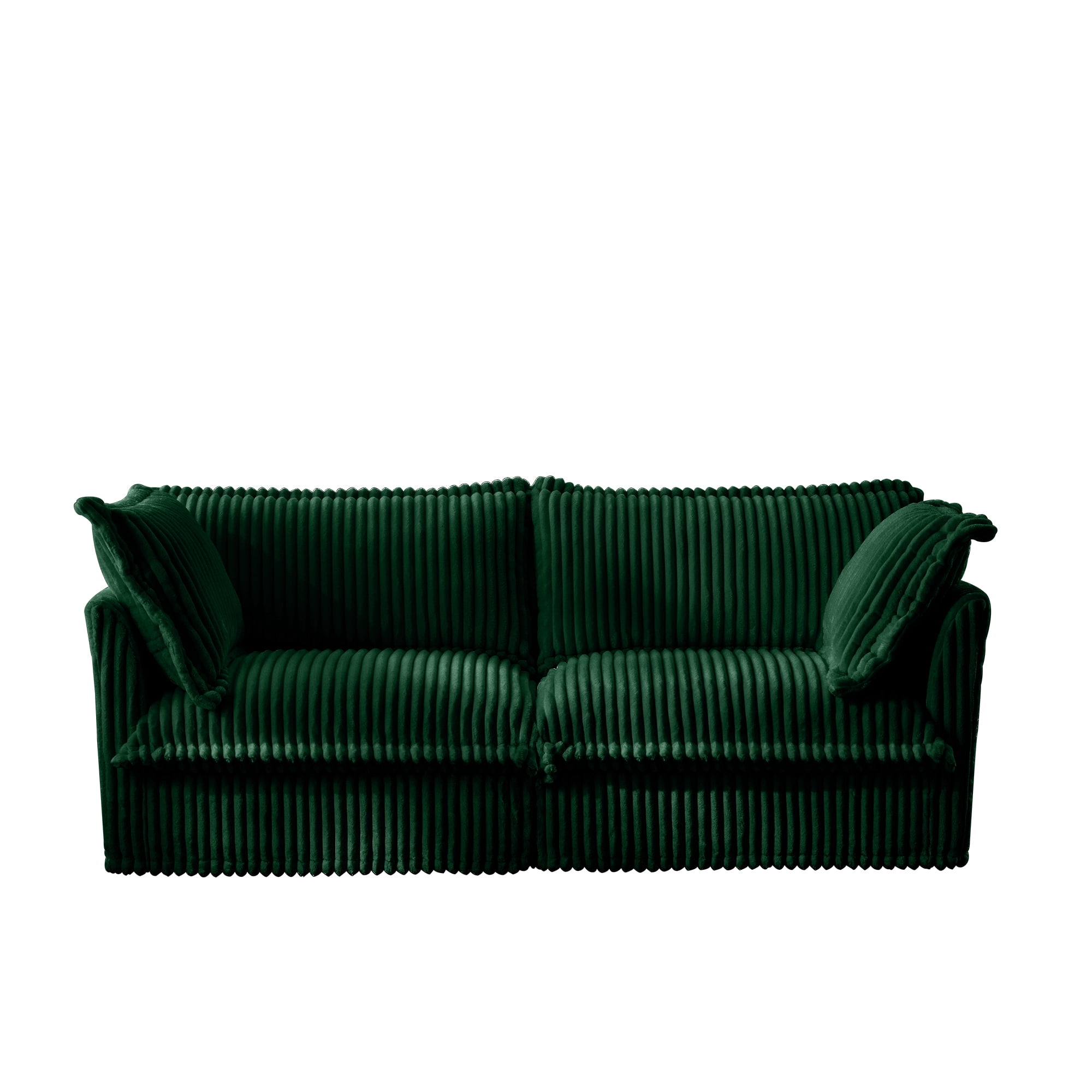 Gewnee Modern Corduroy Deep Seat Loverseat Seational Sofa Couches ,Comfy Green Corduroy Sofa Couch for Small Space, Living Room,Apartment