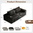 thumbnail image 3 of 63" Cloud Corduroy Loveseat, No Assembly Memory Foam Sofa for Small Spaces, 2-Seater Deep Seat Couch with 2 Lumbar Pillows,Black, 3 of 9