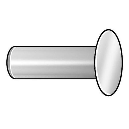 

ZoroSelect Tubular Rivet Countersunk Head 9/64 in Dia. 1/4 in L Steel Body 100 PK