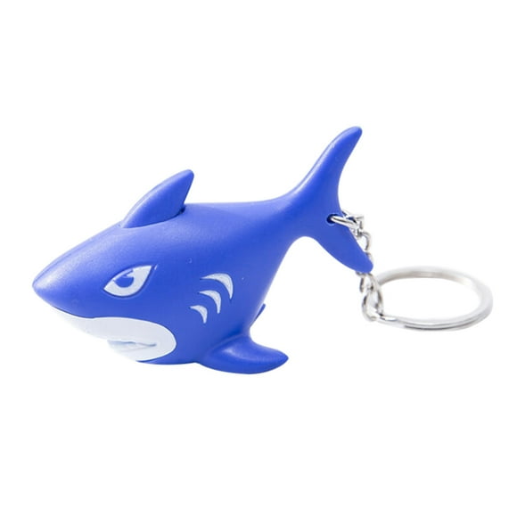 Funie Shark Animal Pendant LED Light Sound Mini Torch Keychain Key Holder Bag Ornament