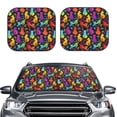 thumbnail image 2 of Goofa Colorful Cats Pattern 2 Piece Car Windshield Sun Shade Foldable | Front Windshield Shade for Sun, Heat and UV Rays | Sunshade for Car Front Window-, 2 of 7