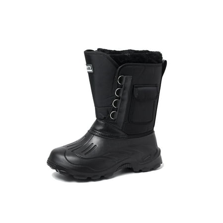 

Eloshman Mens Snow Boot Waterproof Insulated High Calf Boots Removable Lining Winter Booties Outdoor Slip Resistant Camouflage Comfort Shoes Nonslip Bootie Black 10