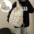 thumbnail image 1 of Bow Backpack For Women 3 PCS Cute Backpack Nylon Aesthetic Daypack Bow Pattern Rucksack, 1 of 7
