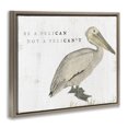 thumbnail image 3 of Stupell Industries Funny Pelican Beach Phrase Pun Typography Painting Brown Floater Framed Canvas Art Print Wall Art, 31 x 25, 3 of 9