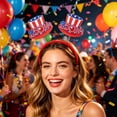 thumbnail image 2 of Homellea 4th of July Patriotic Headband, 9.64 Inch Red White Blue Star Hair Hoop with 250 Year Anniversary Ribbon Streamers for Independence Day, Memorial Day, Parade and Party Decor, 2 of 6