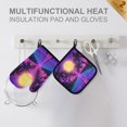 thumbnail image 4 of Yayeee Oven Mitts and Pot Holder Set of 2 Heat Resistant Kitchen Gloves Baking Hot Pad, Purple Neon Road, 4 of 5