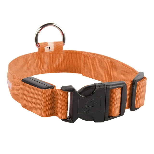 SLYNSHome Collier pour Chien, Collier Lumineux Réglable Rechargeable USB Super Lumineux Sécurité pour Chiens - Orange