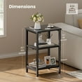 thumbnail image 4 of HLDIRECT 3 Tier Side Table, Adjustable Height End Table with Storage Shelf, Nightstand for Bedroom, Living Room, Office and Any Small Space, Easy to Assemble, Black, 4 of 8