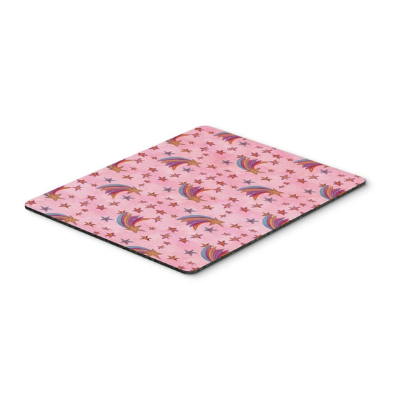 Watercolor Shooting Stars on Pink Mouse Pad Hot Pad or Trivet
