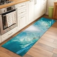 thumbnail image 2 of Teal Blue Coastal Wave 2'x6' Runner Rugs for Hallway Kitchen Bedside Non Slip Washable, Modern Summer Ocean Beach Sea Entryway Rug Runners with Rubber Backing, Long Carpet Runner for Laundry Room, 2 of 8