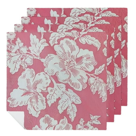 

QCPP Flower Print Peach Cloth Napkins Set of 12 for Events Party Dinner Decoration Kitchen 6 PCS