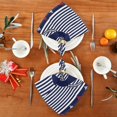 thumbnail image 5 of Iauyy Satin Napkins Set of 1- Navy-anchor Stripes DIY Printing Decoration Cloth Napkin- Easy Care for Home/Party, 5 of 8