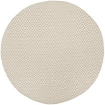 SAFAVIEH Montauk Corrine Geometric Cotton Area Rug, Ivory/Beige, 6' x 6' Round