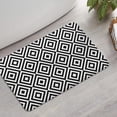 thumbnail image 2 of Black White Square Checkered Pattern Bathroom Rugs Mat,Non Slip Microfiber Bathroom Rug,Rubber Backing,Soft Bathroom Mats for Bathroom Floor,Tub and Shower,17x27in(43x68cm), 2 of 5
