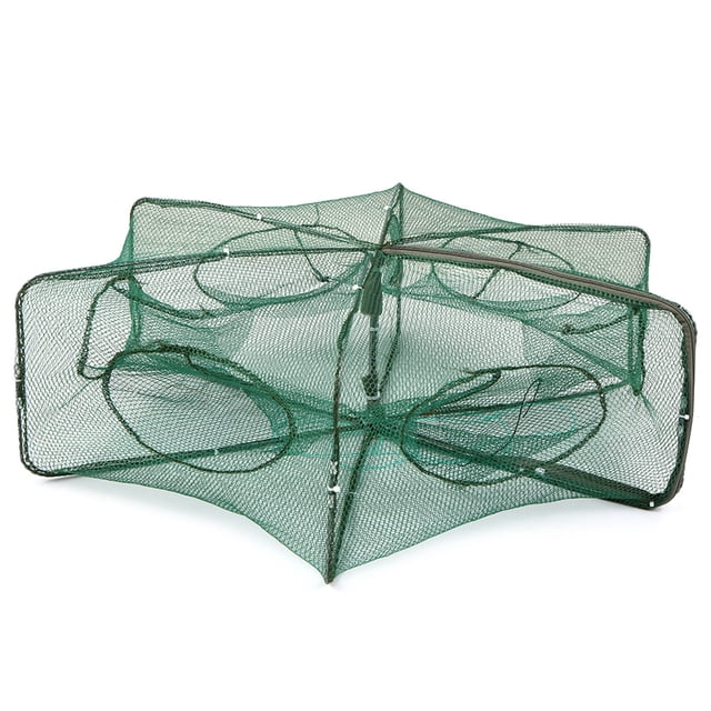 Filet de Pêche Pliable Filet de Pêche 6 Trous Cage à Crevettes Piège Appâts pour Minnow Crabe Filet Piège Filet