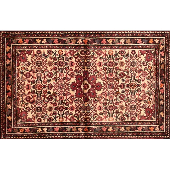 Ahgly Company Indoor Rectangle Traditional Saffron Red Persian Area Rugs, 3' x 5'