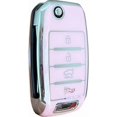 thumbnail image 4 of Key Fob Cover Compatible with Kia Optima Sorento Sportage Rio Soul Forte Carens Picanto TPU Keyless Entry Keychain Case Holder Protector,Pink-Silver, 4 of 6