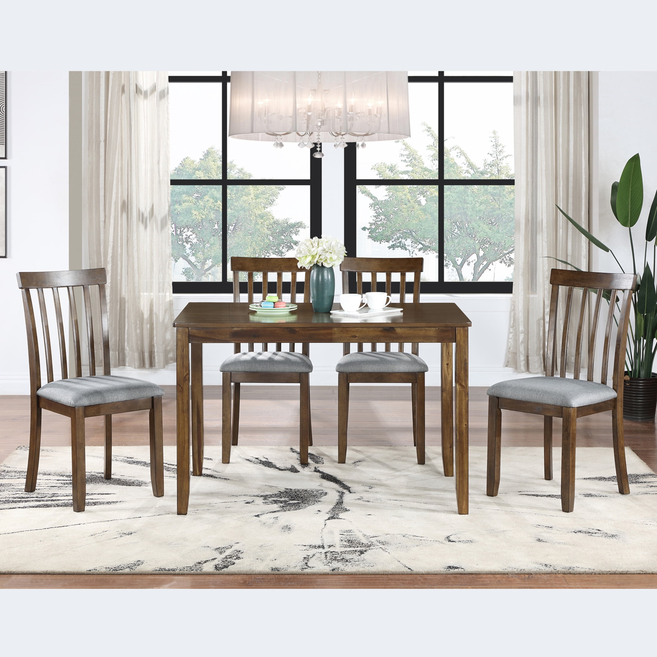 Noble House 45.5" Rectangular Wooden Dining Table, 4 Person Kitchen Table for Small Spaces, Walnut
