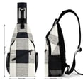 thumbnail image 2 of Full Print Chest Bag 8×15in Outer Large Bag On Both Sides Of Mesh Bag Inside Pocket Design Sponge Pad Shoulder Strap White Buffalo Plaid Check Tartan Scotland_1, 2 of 8