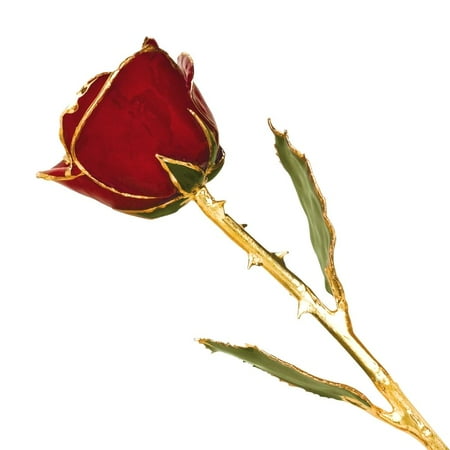 - Lacquer Dipped Gold Trim Red Rose Figurine Orchid Leaf K Trimmed Keepsake Floral Home Decor Flower For Women