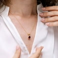 thumbnail image 4 of Angara Natural 1.3 ct Garnet Solitaire V-Bale Necklace in Platinum for Women - January Birthstone Jewelry | Pear Shape Garnet Pendant Necklace, 4 of 11