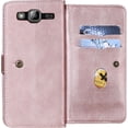 thumbnail image 5 of Compatible with Samsung Galaxy J3 2016/J 3 V/J36V/Sky/Amp Prime Wallet Phone Case Tempered Glass Screen Protector Flip Cover Card Holder Cell for Glaxay Sol J3V JV3 J36 6 J320V J320A Women Rose Gold, 5 of 13