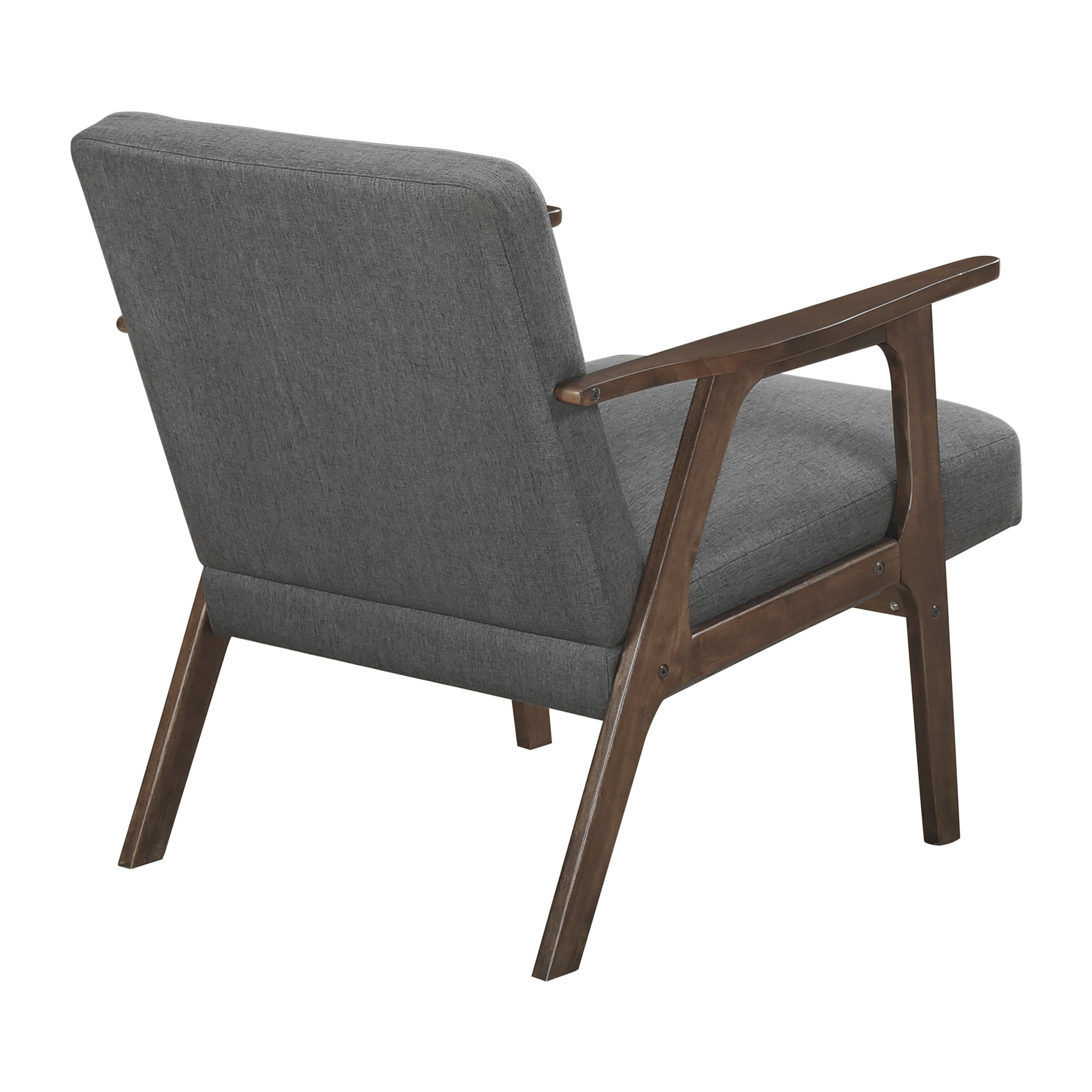 OakvillePark Harrowveil Textured Fabric Accent Chair, Dark Gray/Brown Wood