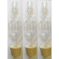 3ct. - S-Shape Airlock with #6.5 Stopper - Set of 3 (Bubble Airlock)