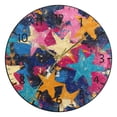 thumbnail image 5 of YAZAOO Decorative Wall Clock Size：25cm Colorful Starburstes Design Pattern Clock, 5 of 10