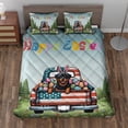 thumbnail image 2 of Happy Easter Rottweiler American Flag Truck Bunny Ears Quilt Bedding Set Rottie Dog Lover Gifts Idea 1 Blanket Bed Cover 2 Pillowcases - 03001, 2 of 5
