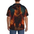 thumbnail image 3 of Sikiie Candle Shepherd Dog Men's Wrinkle Free Untucked Cuban Shirt Business Casual Button Down Shirts Short Sleeve ShirtLarge, 3 of 5