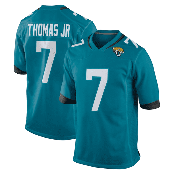 Camiseta de fútbol americano de los #7 Brian Thomas Jr. para hombre, color verde azulado - XL