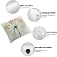 thumbnail image 4 of Nawypu Set of 2 Dandelion Botanical Pattern Square Cushion Cover - Pack 2 Pure Pink Throw Pillowcase - Floral Themed White Decorative Accent Pillow Cover  White, 4 of 6