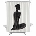 thumbnail image 2 of Abstract Woman Shower Curtain for Bathroom Decor, Minimalist Art Modern Style Impression Waterproof Fabric Shower Curtain, 66"x72" Set with 12 Hooks, 2 of 9