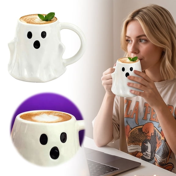 Cute Ceramic Halloween Ghost Coffee Mug for Home Kitchen Party