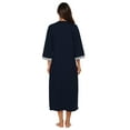 thumbnail image 5 of Ekouaer Women Zipper Robe 3/4 Sleeves Loungewear Dress Full Length Sleepwear Pockets Housecoat Nightgown Long Bathrobe, 5 of 6
