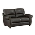 thumbnail image 4 of Lexicon Foxborough Leather 2-Piece Upholstered Sofa Set in Dark Brown, 4 of 12