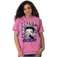 thumbnail image 4 of Kanji Style Cartoon Just Say Boop Women's Graphic T Shirt Tees Brisco Brands M, 4 of 6