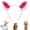 Pink Red, variant on Beviliu Dog Ears Golden, Realistic Animals Ears Headband Brown, Fluffy Cat Bunny Bear Costume Halloween Christmas for Washing Makeup Cosplay Party