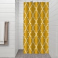 thumbnail image 2 of Yellow Geometric Quatrefoil Pattern Shower Curtain 36"x72" ,Bathroom Decorative Shower Curtains Set with 12 Hooks,Modern Waterproof Washable Shower Curtain, 2 of 6