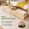 thumbnail image 5 of DTTRA Twin over Twin Convertible Bunk Bed with 2 Storage Drawers & Safety Handrails, Natural, 5 of 8