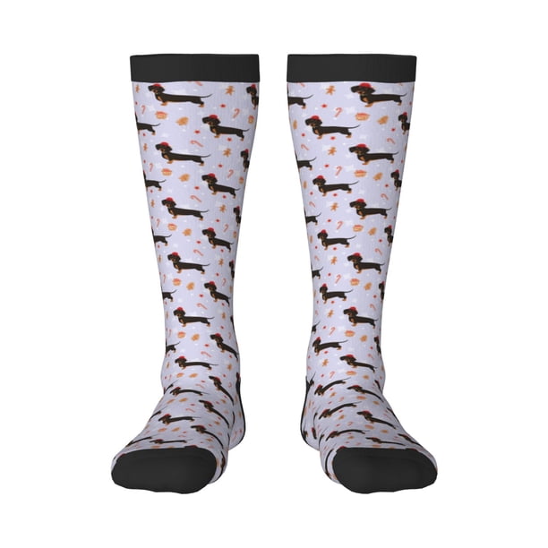 Balery Dachshund Dog Calcetines novedosos Calcetines deportivos Calcetines hasta la rodilla Calcetines de algodón Calcetines originales y geniales